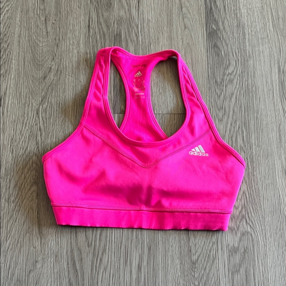 Adidas Women's Vivid Pink Swim Top! A little worn in back!